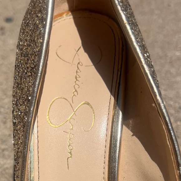 Jessica Simpson Gold Glitter Heels Worn Once! - Picture 9 of 9